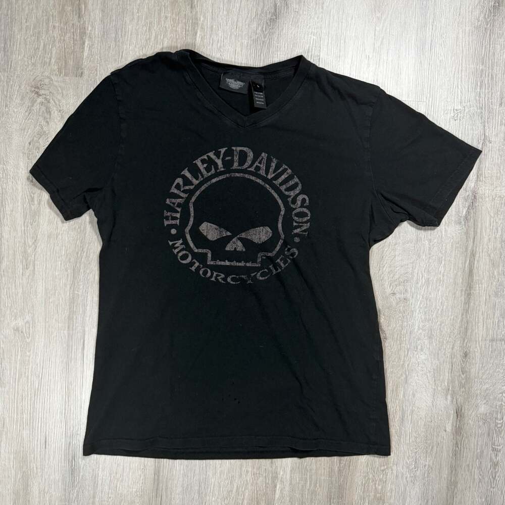 Harley-Davidson Men's Willie G Skull V-Neck Graphic T-Shirt